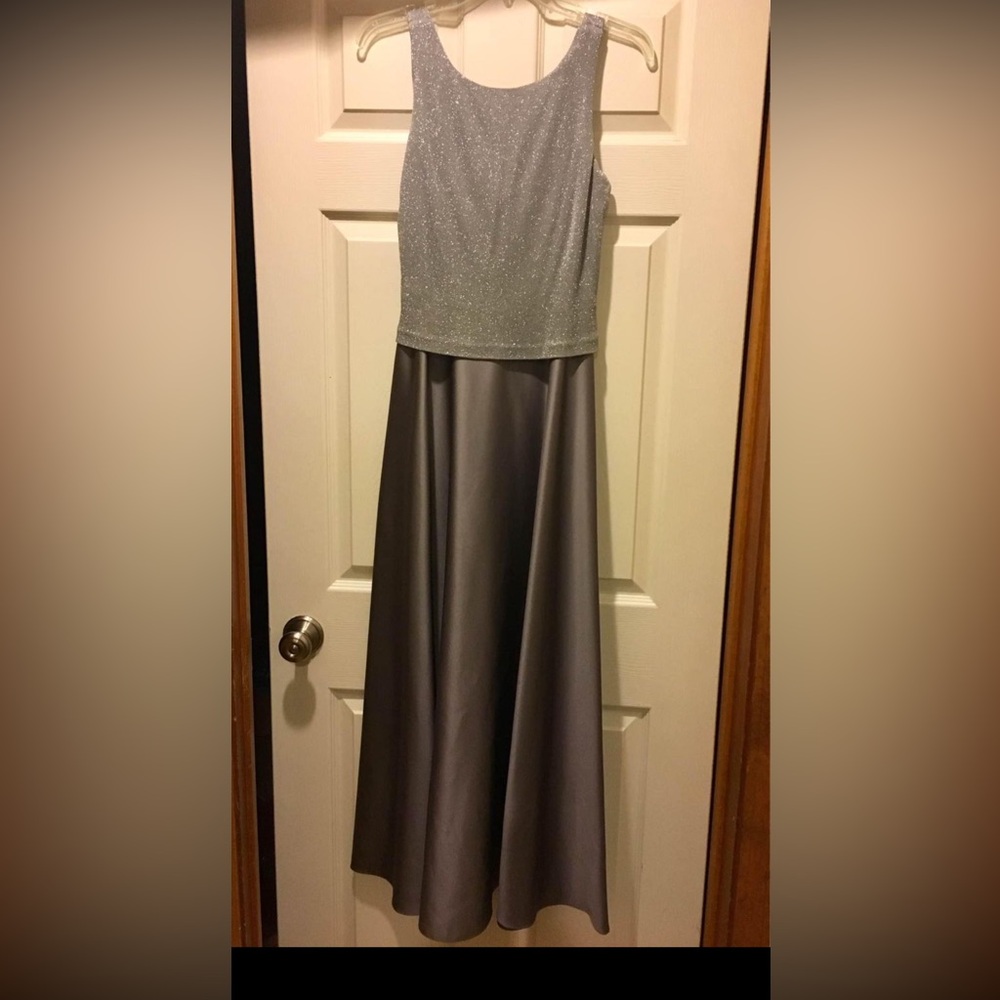 Silver Sleeveless Evening Dress